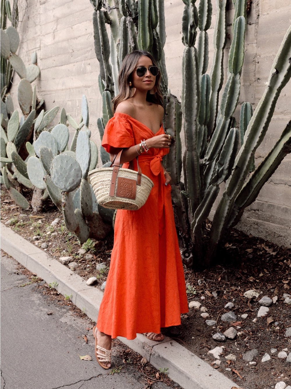 L*Space Panama Wrap Dress in Orange size Medium